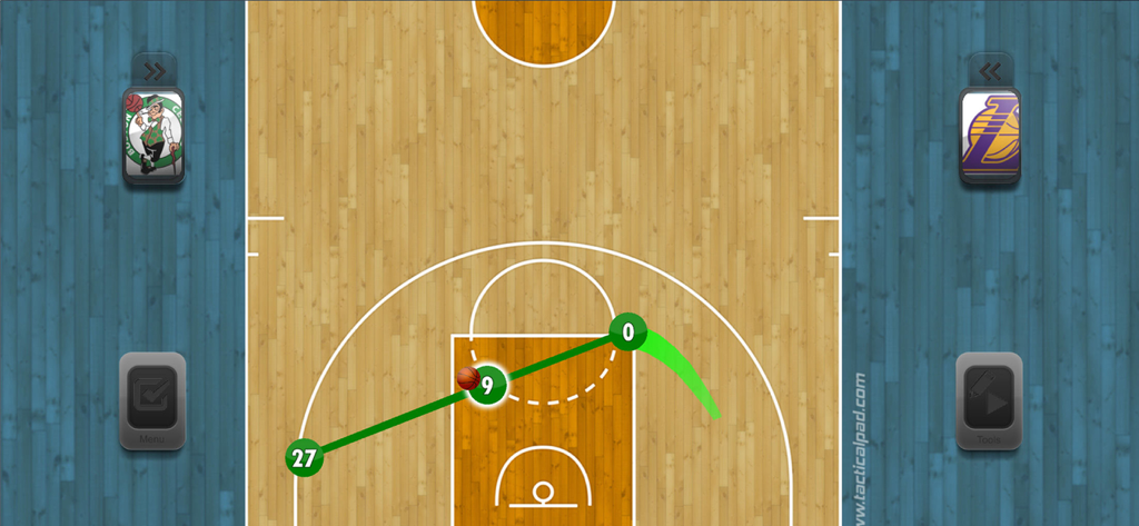 TacticalPad Basketball - Digitale Taktiktafel für Basketballtrainer mit Spielerbewegungen und Spielstrategiediagrammen
