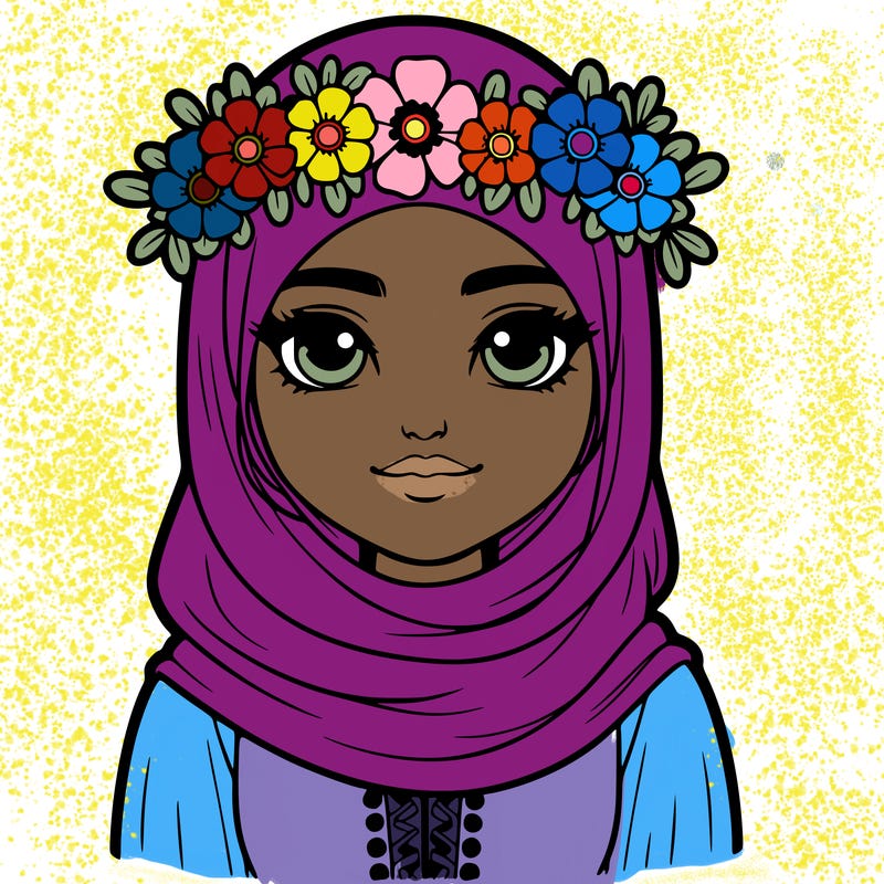 realistic girl with flower crown