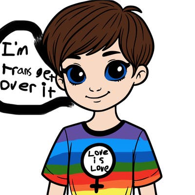 girl with pixie cut and feminist shirt
