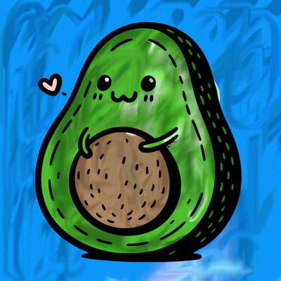 an avocado hugging an avocado