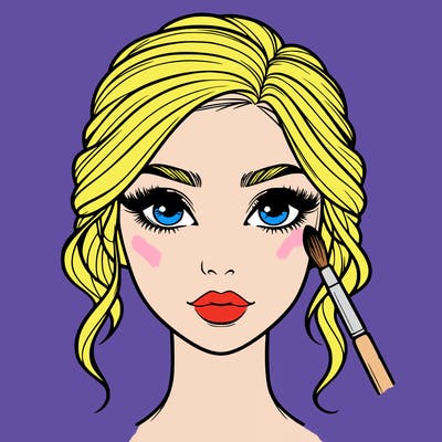 realistic person with makeup