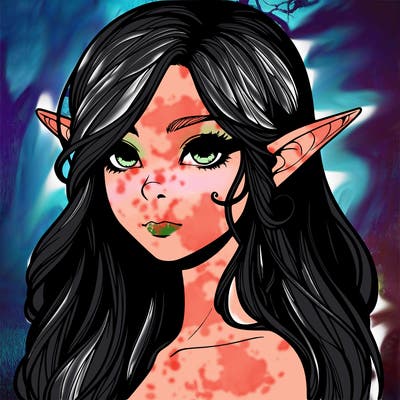 elf girl realistic dark fantasy