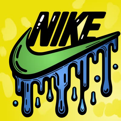 dripping nike logo