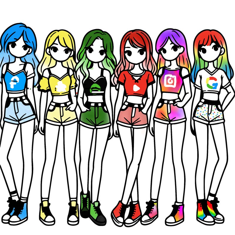 a group of girls wearing crop tops and shorts