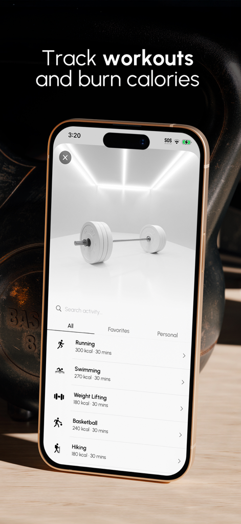 Calofit - AI Food Tracker - Calofit app interface for tracking workouts and calories burned.