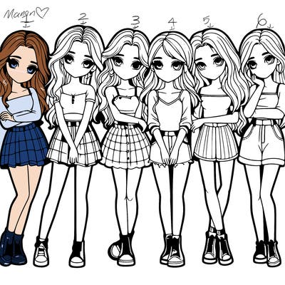 a group of girls realistic