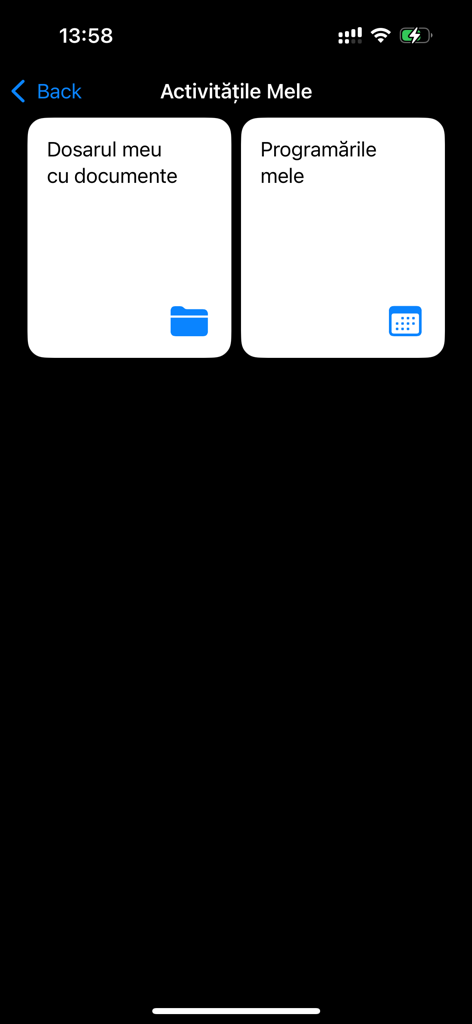 iMedico - iMedico app dashboard showing shortcuts for health documents and medical appointments.