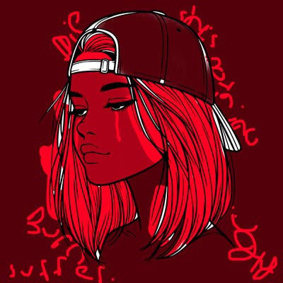 realistic  girl with a backwards hat