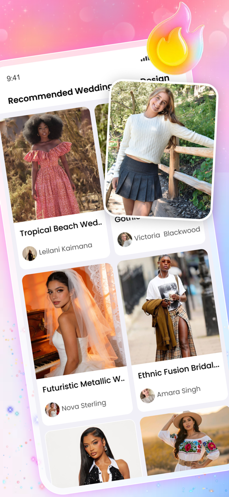 Evaer - Evaer app inspiration gallery featuring diverse wedding dress styles and designer profiles