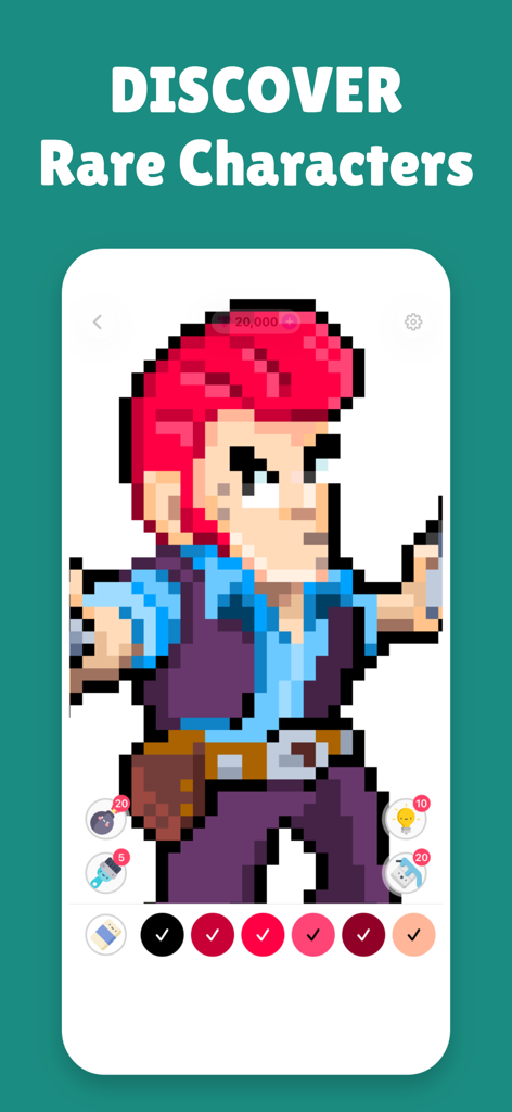 PixBrawl for Brawl Stars - Pixel art coloring of the Brawl Stars character Colt in PixBrawl