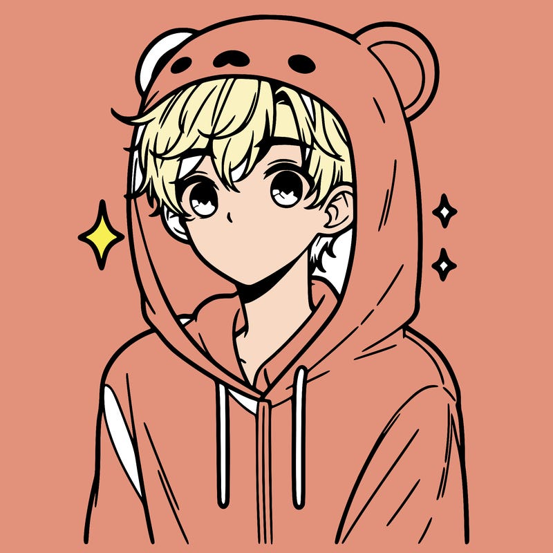 a 17 year old boy in a cute animal hoodie