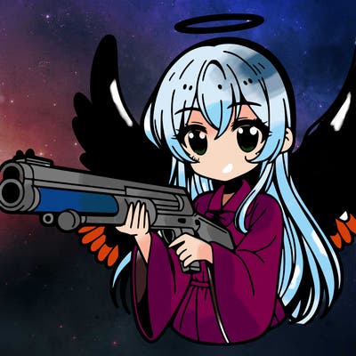 manga angel with a shot gun