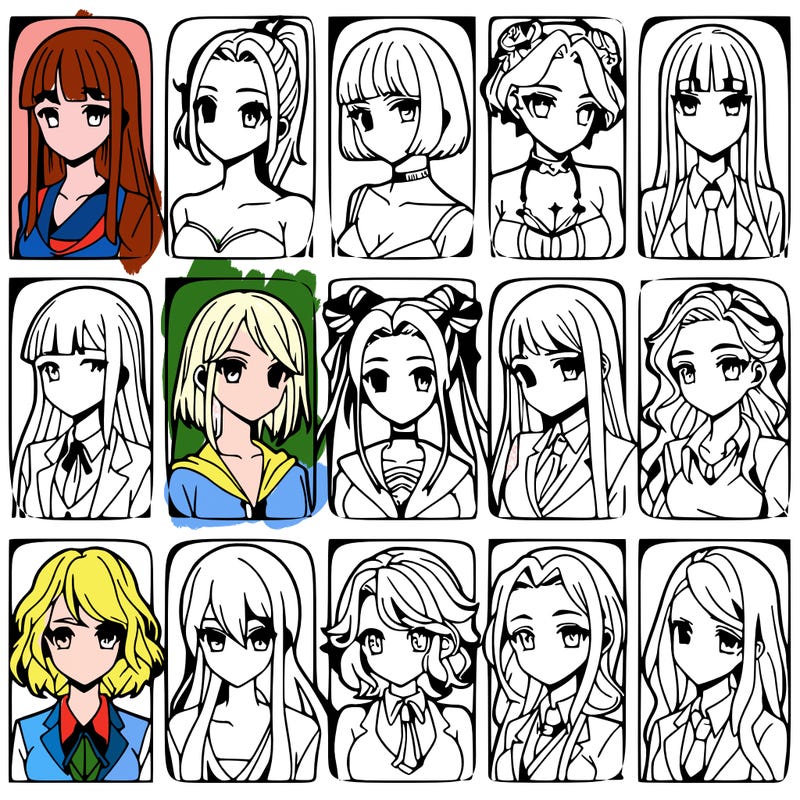 girls that look diffrent anime