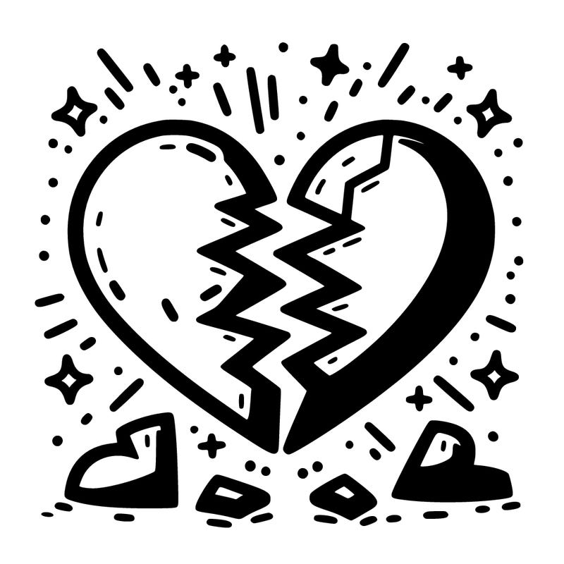 broken in pieces heart