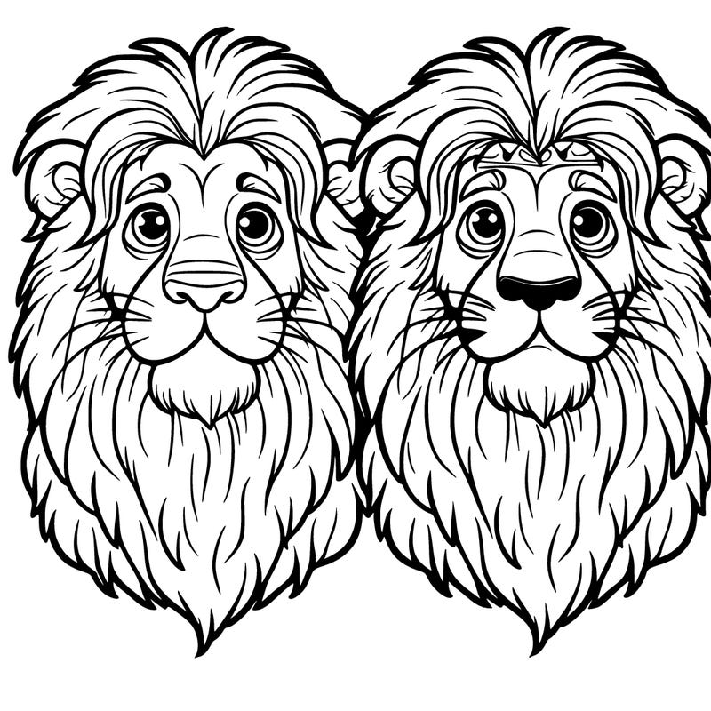 2 lion both males one of them has a scar on his face