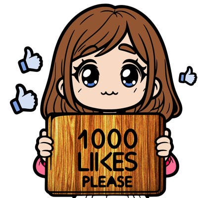 a girl holding a sign that says 1000 likes please