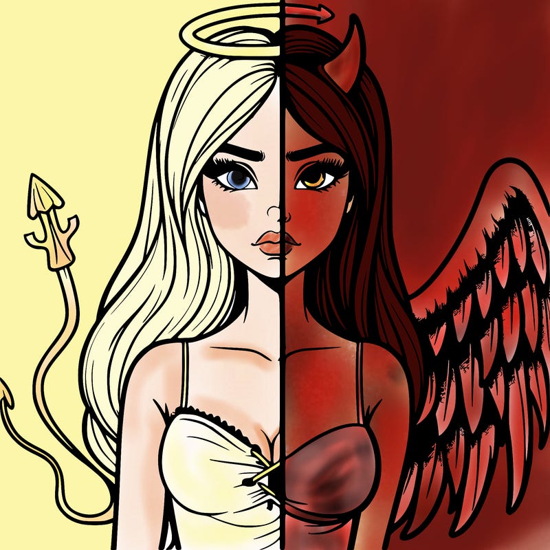 devil vs angel realistic girl