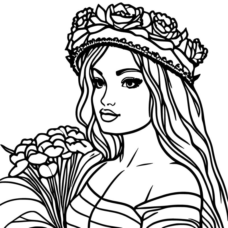 girl with flowers crown
