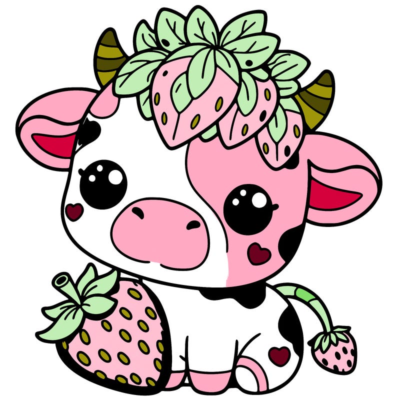 cute strawberry cow