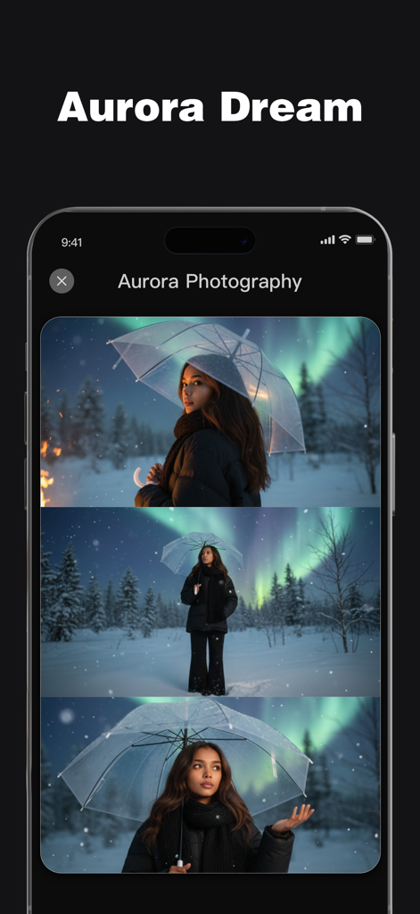 PixMuse: AI Photo Editor - PixMuse AI photo editor showcasing aurora photography effects