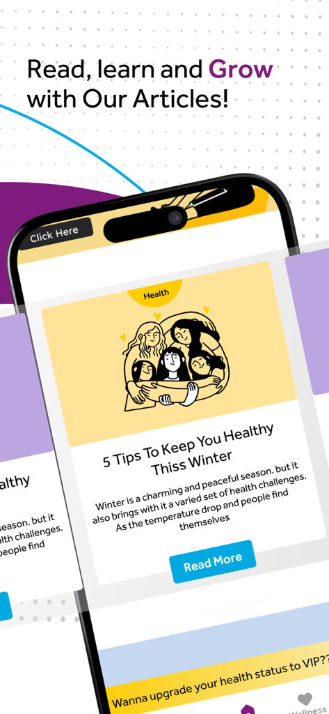 SBI General Insurance - Pantalla de la aplicación móvil que muestra artículos informativos de salud y consejos de bienestar invernal de SBI General Insurance.