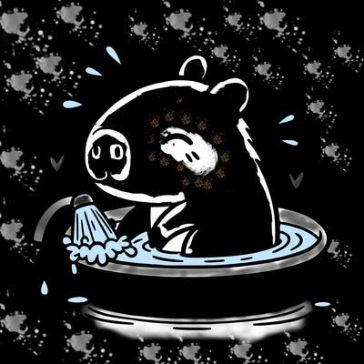 capybara taking a bath