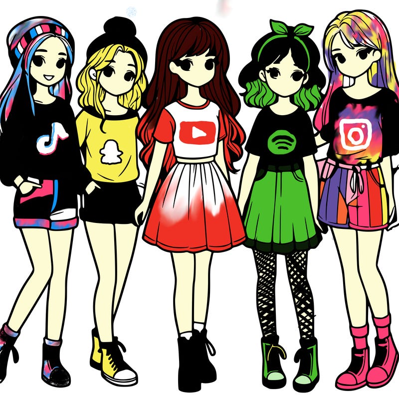 a group of five girls