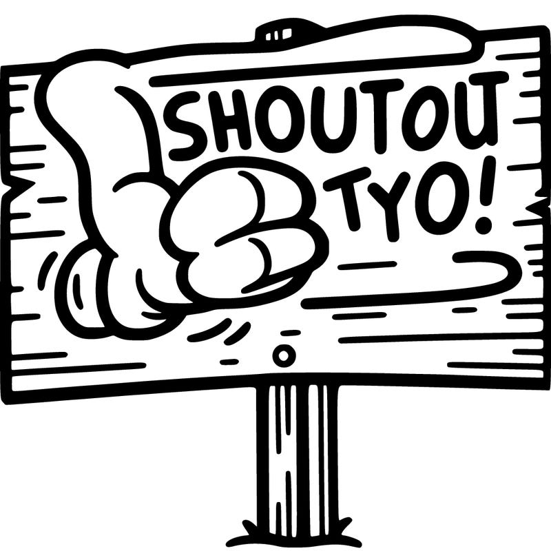a sign that says shoutout to