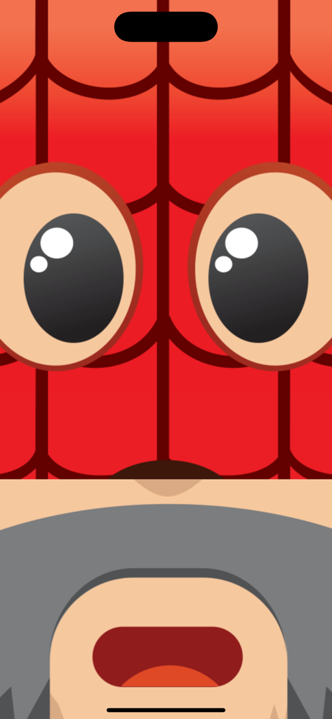 FaceSwapp - A silly character creation in FaceSwapp showing a superhero mask mixed with a bearded face.