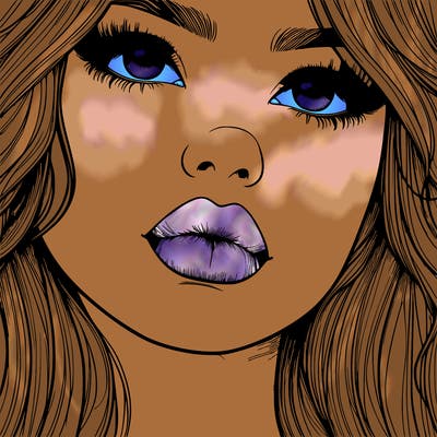 really realistic girl with lips