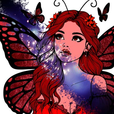 butterfly fairy realistic girl