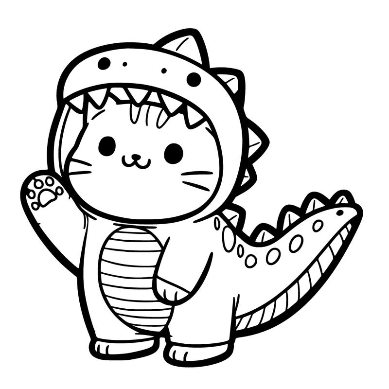 cat in a dinosaur costume