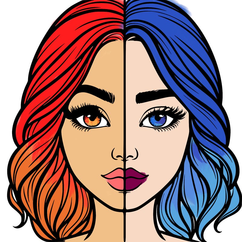 realistic girl split half