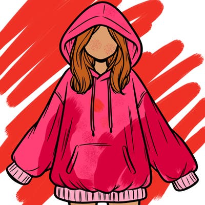 girl in oversized hoodie