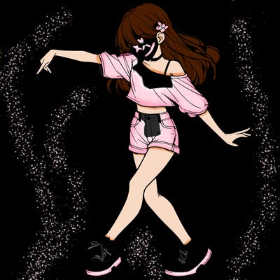 realistic girl danceing