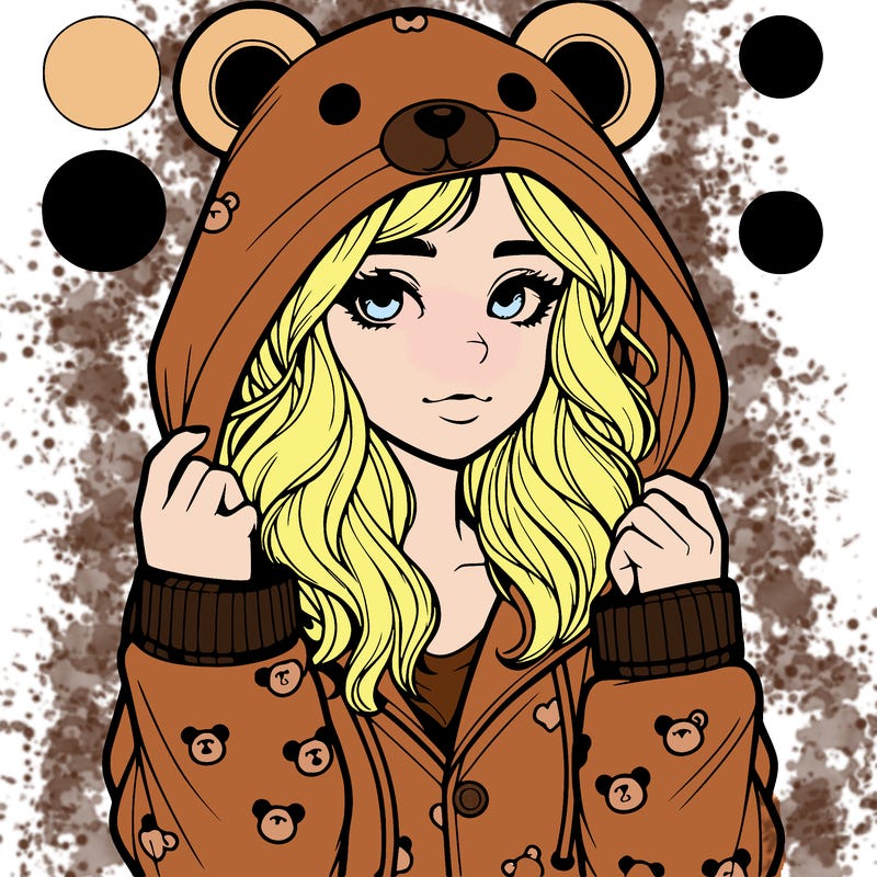 realistic girl in a animal pjs hoodie