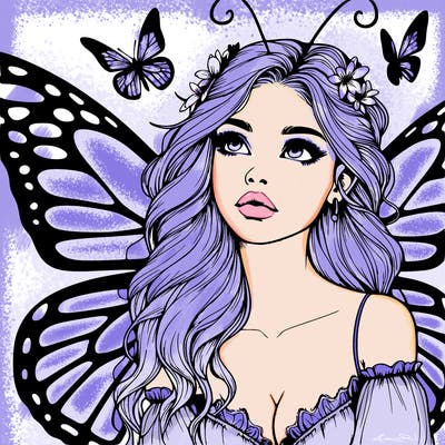 butterfly fairy realistic girl