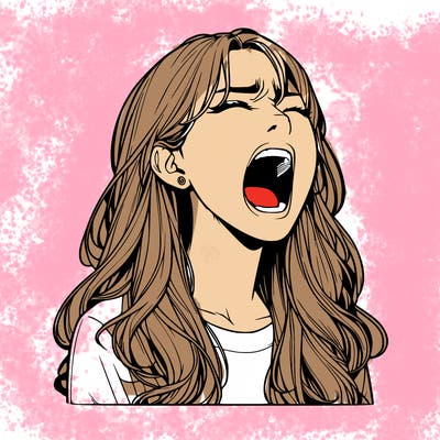 screaming realistic, girl