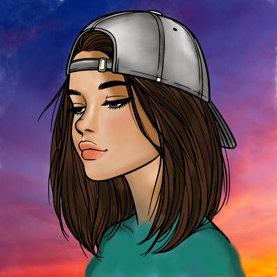 realistic  girl with a backwards hat