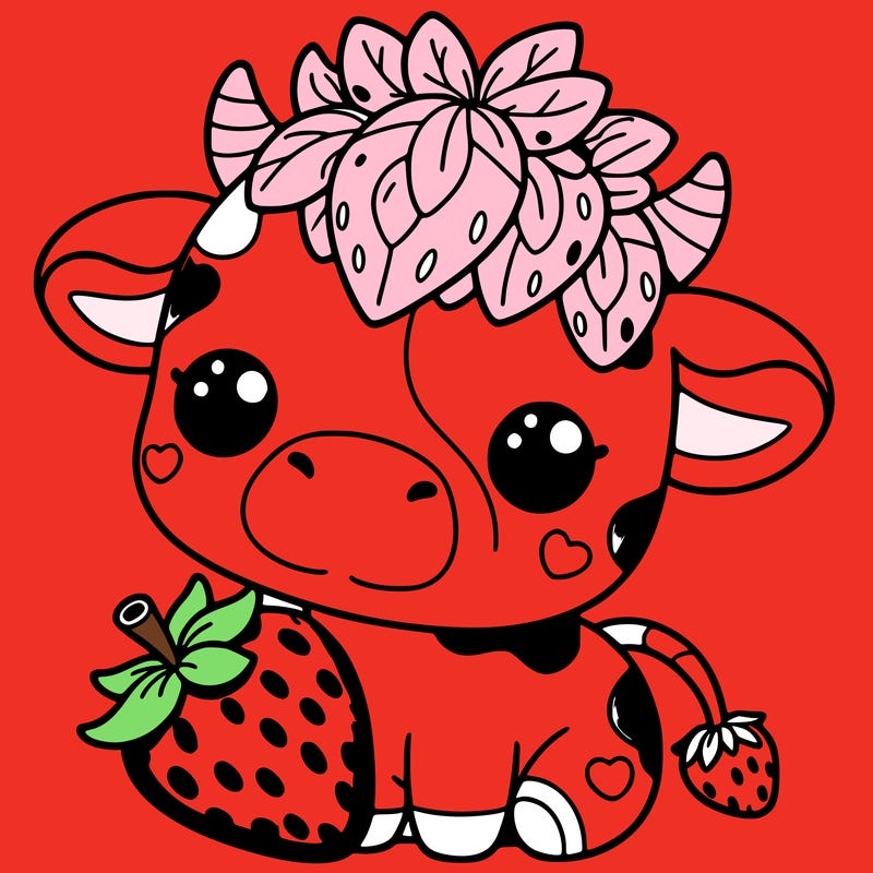 cute strawberry cow