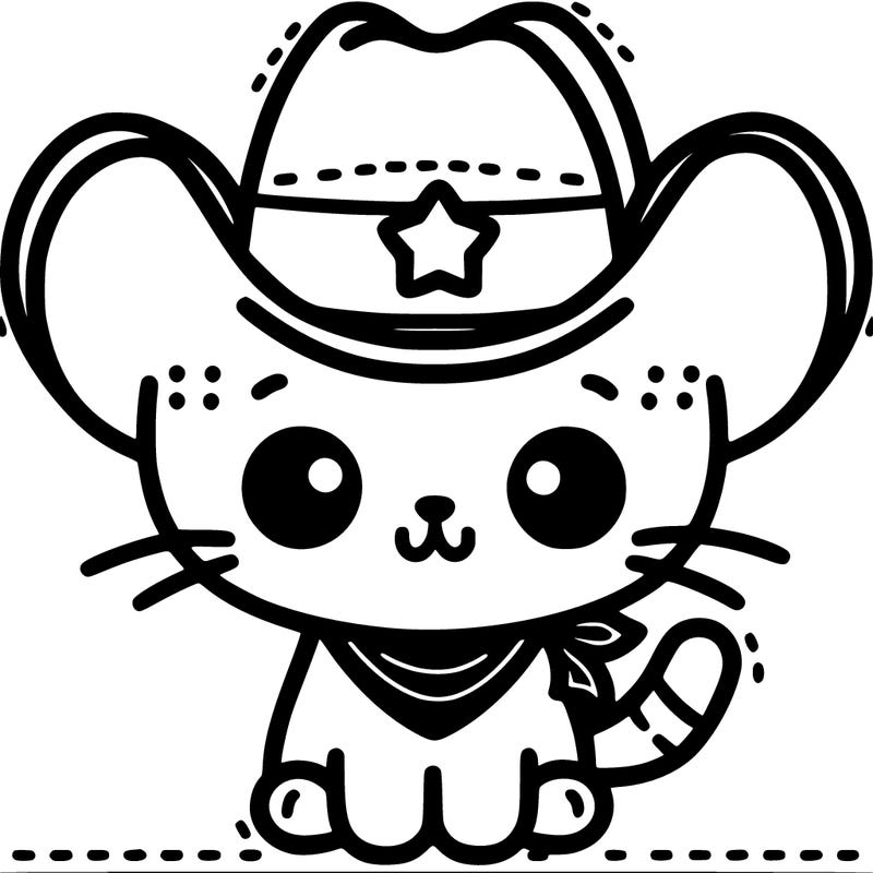 a easy cat with a cowboy hat