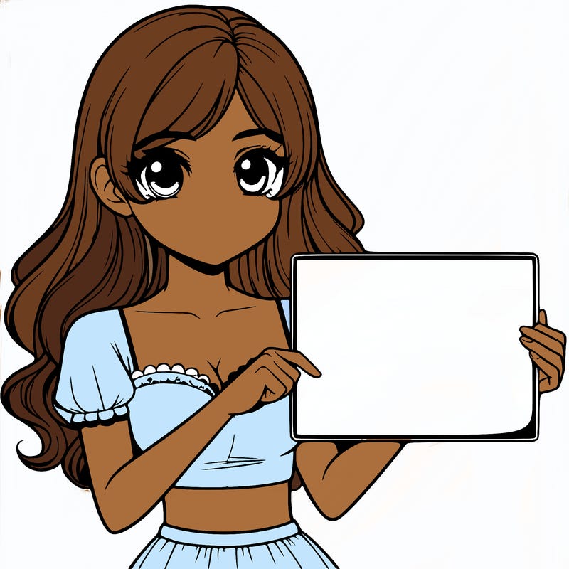 realistic pretty girl holding blank sign