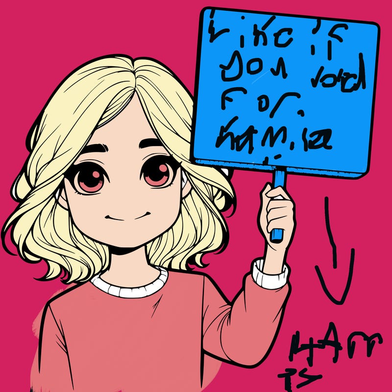 realistic girl holding up a sign