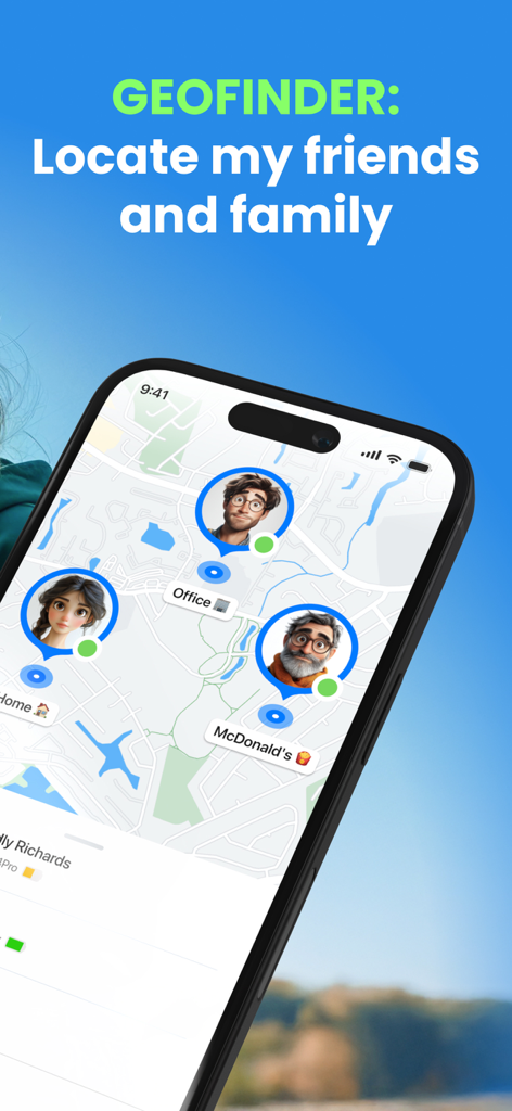 Interfaz de la aplicación mSpy Lite que muestra ubicaciones familiares en tiempo real en un mapa