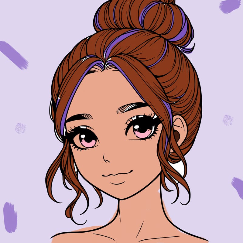realistic pretty girl with hair in bun