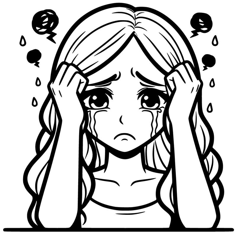 a heartbroken and very stressed woman