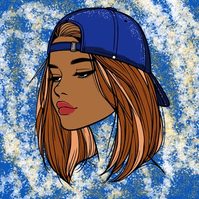 realistic  girl with a backwards hat