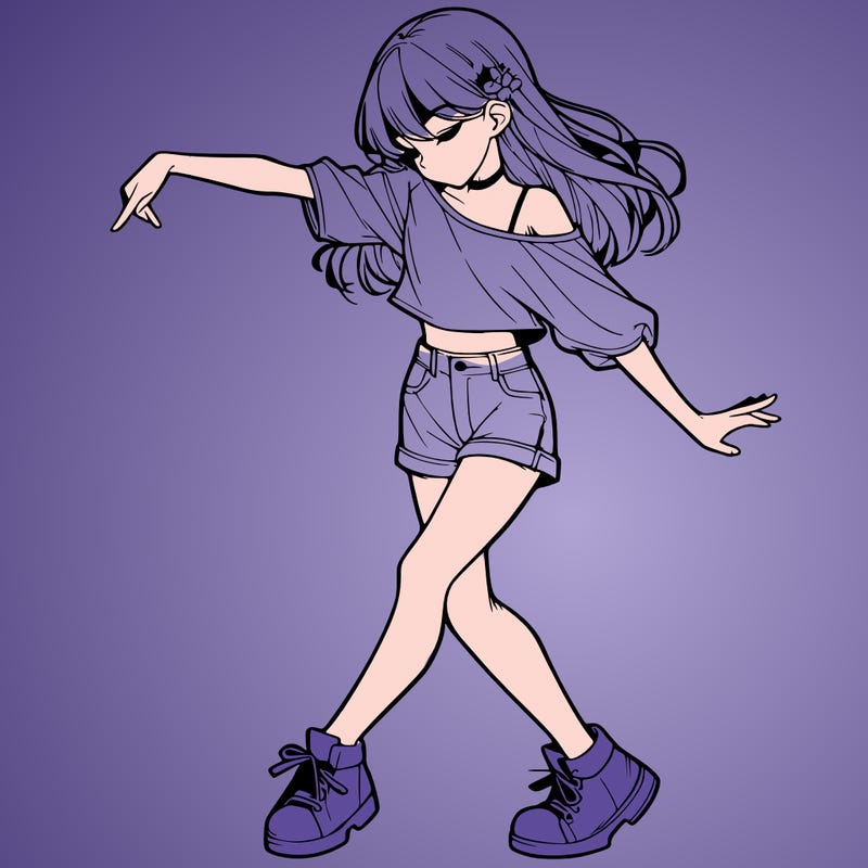 realistic girl danceing