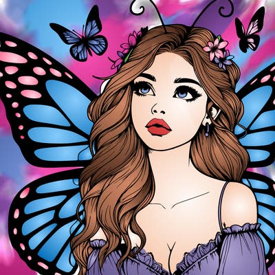 butterfly fairy realistic girl