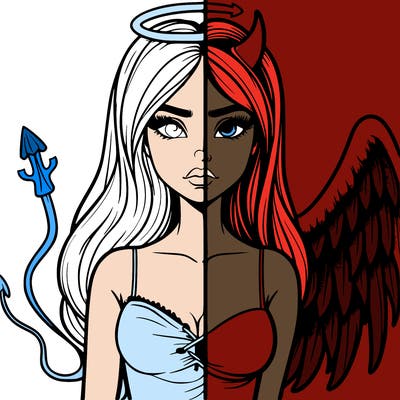 devil vs angel realistic girl